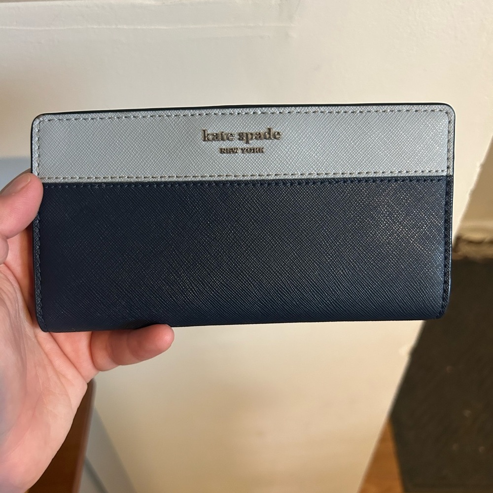 Kate Spade Navy and Light Gray Wallet